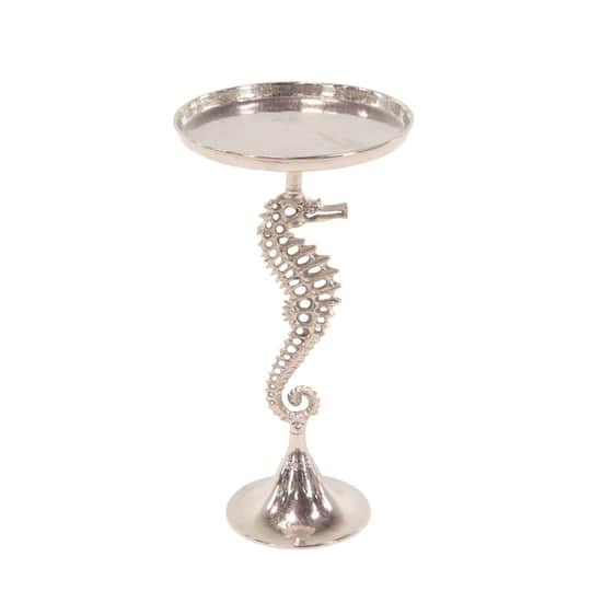 27" Silver Aluminum Coastal Accent Table